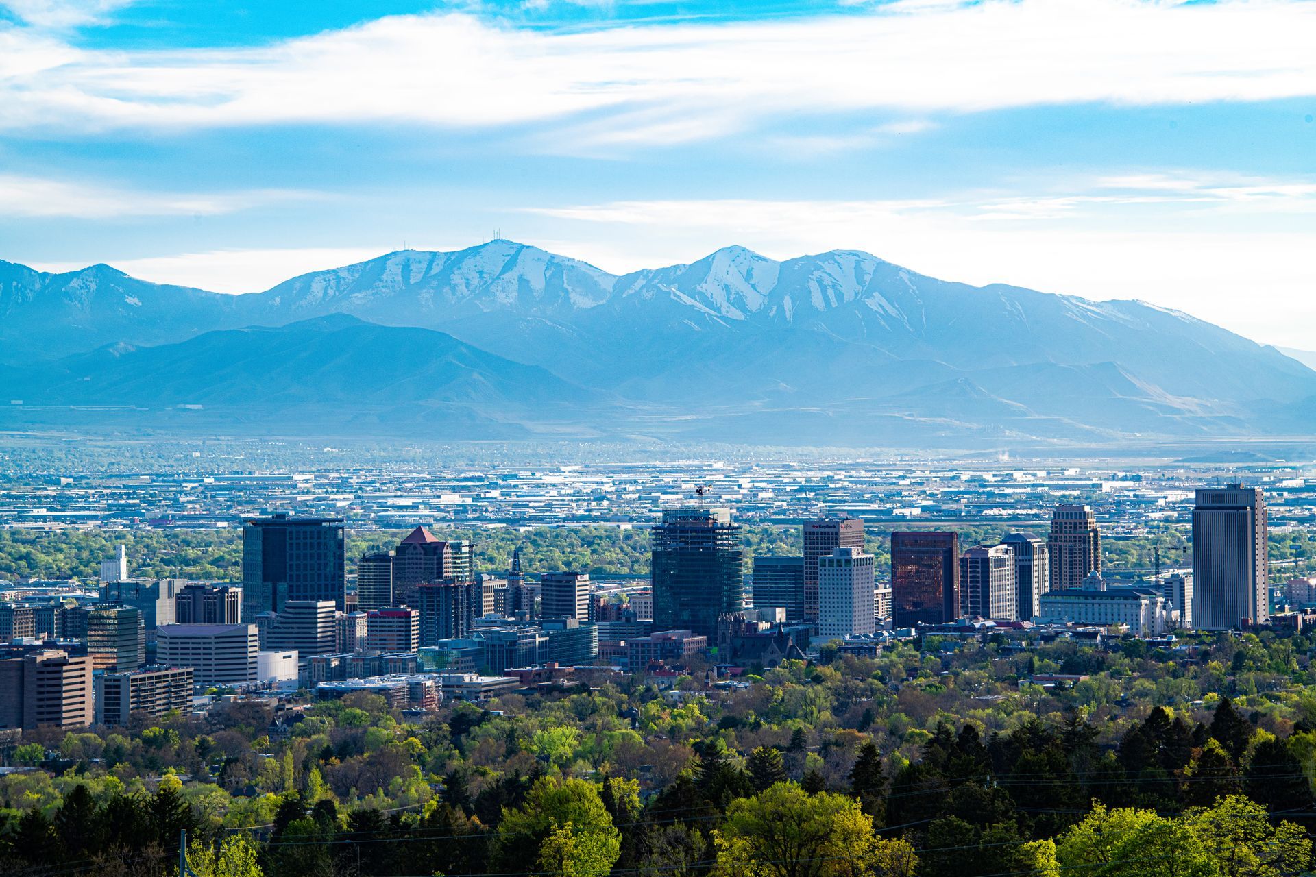 sky view of Salt Lake City