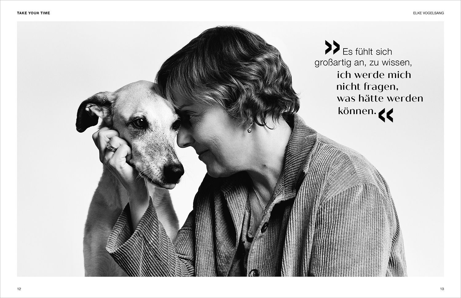 TAKE YOUR TIME Magazine pages: Elke Vogelsang with her dog Scout by Cornelia Köster