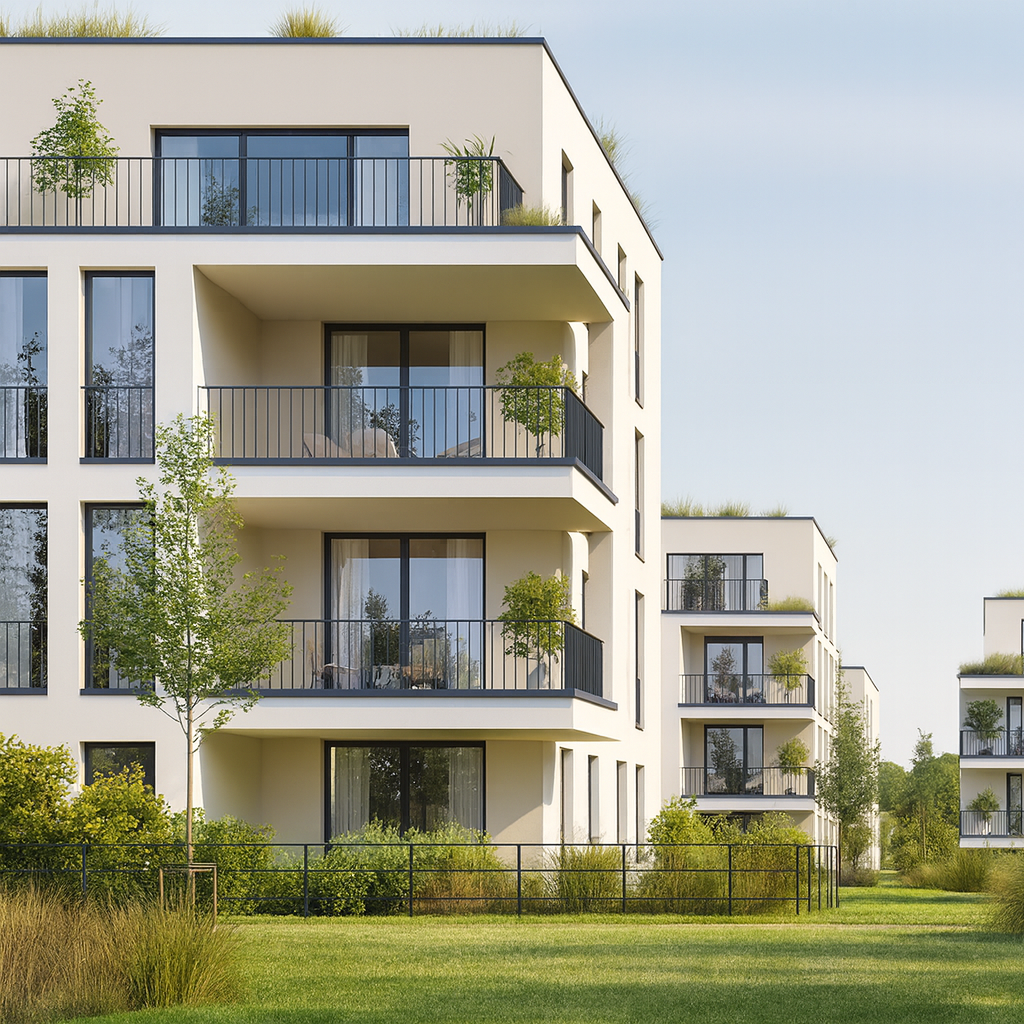 Mehrfamilienhaus mit schöner Fassade