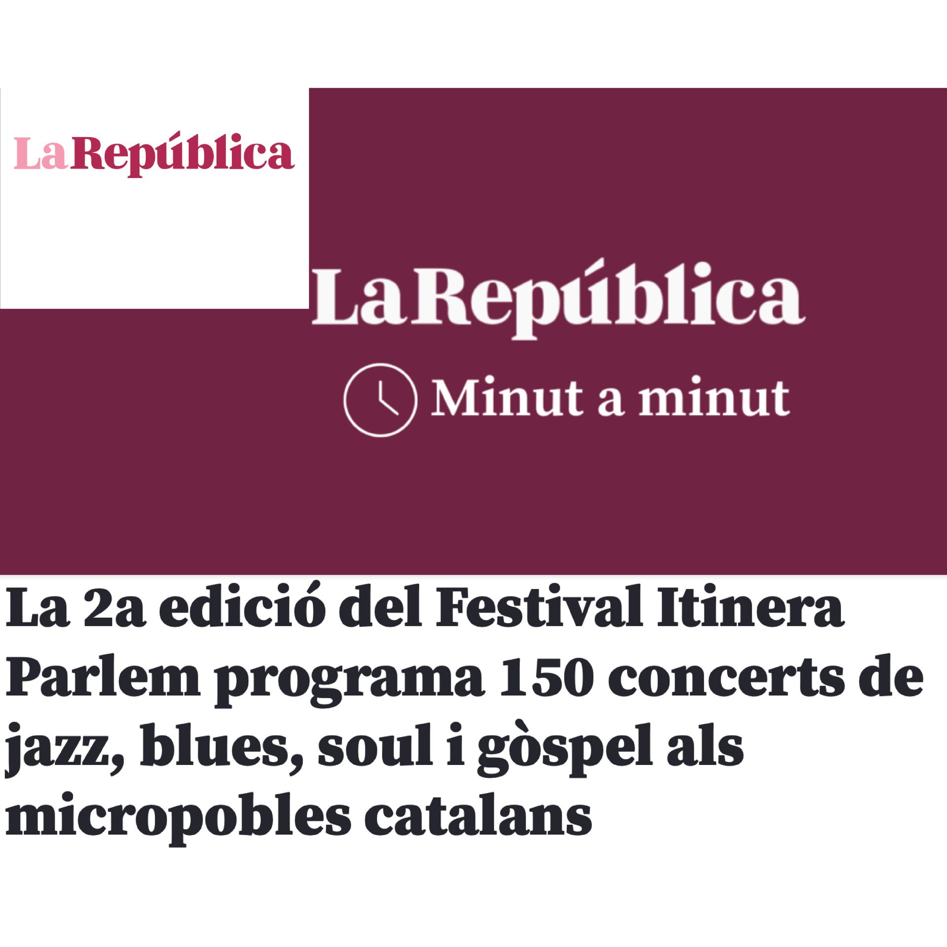 La 2a edició del Festival Itinera Parlem programa 150 concerts de jazz, blues, soul i gòspel als micropobles catalans