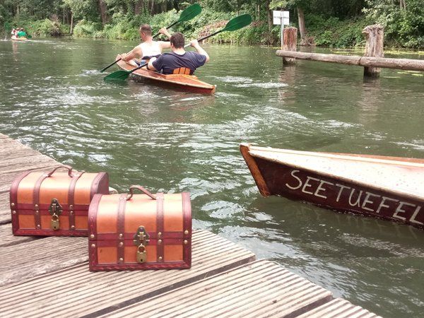 Kanu Geocaching Betriebsausflug Spreewald Berlin