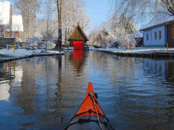 Firmenweihnachtsfeier Spreewald Winterpaddeln
