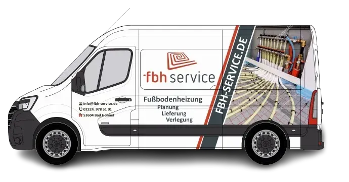 fbh service Lieferwagen Wir liefern und verlegenDeutschland bundesweit und Luxemburg
