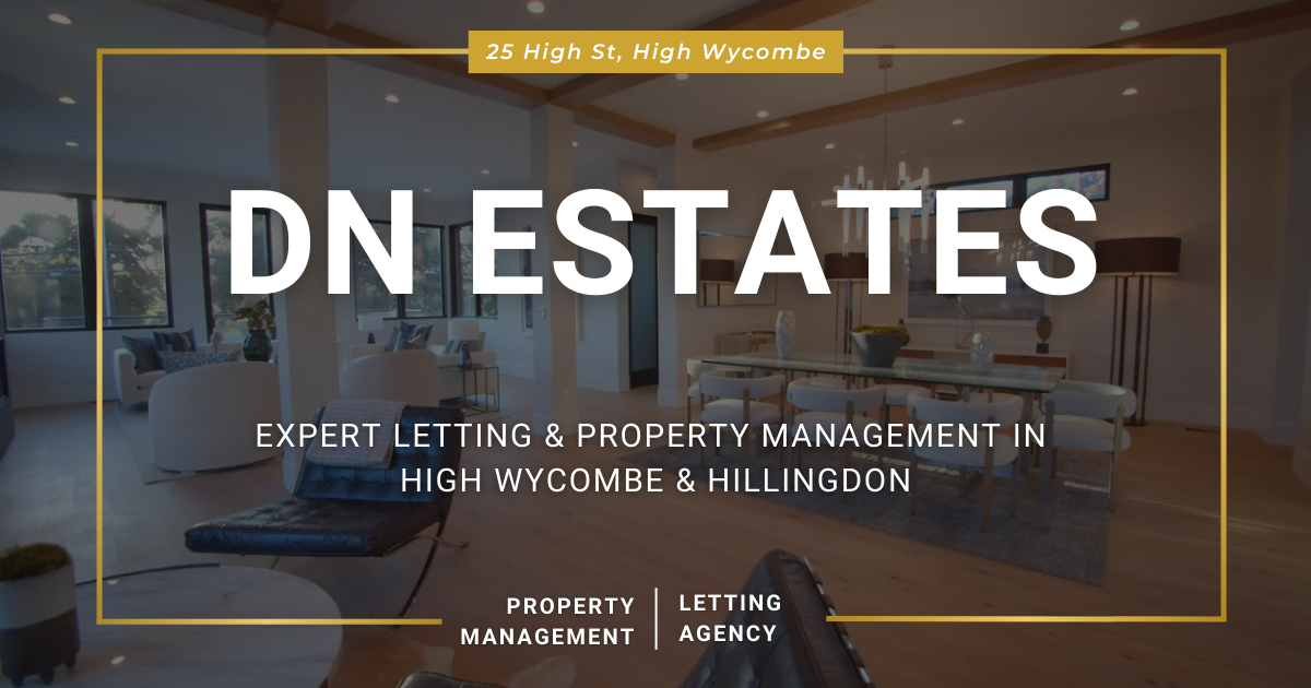 Explore expert property management and letting services at David Nicholas Estates, High Wycombe. Modern living room welcoming viewers to DN Estates' property management and letting agency at 25 High St, High Wycombe.