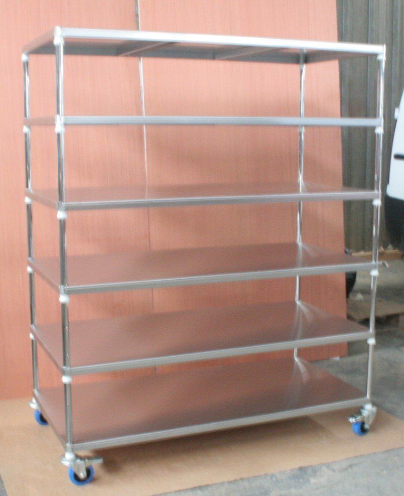 stainless steel mobile shelving, stainless steel cleanroom shelving