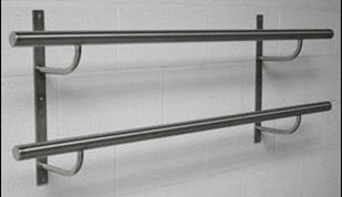 Stainless steel double wall mounted ballet barres