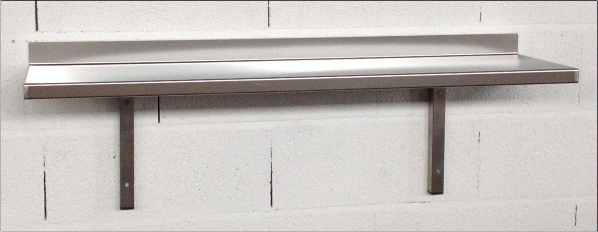 Bespoke stainless steel wall shelves, bespoke stainless steel wall shelving