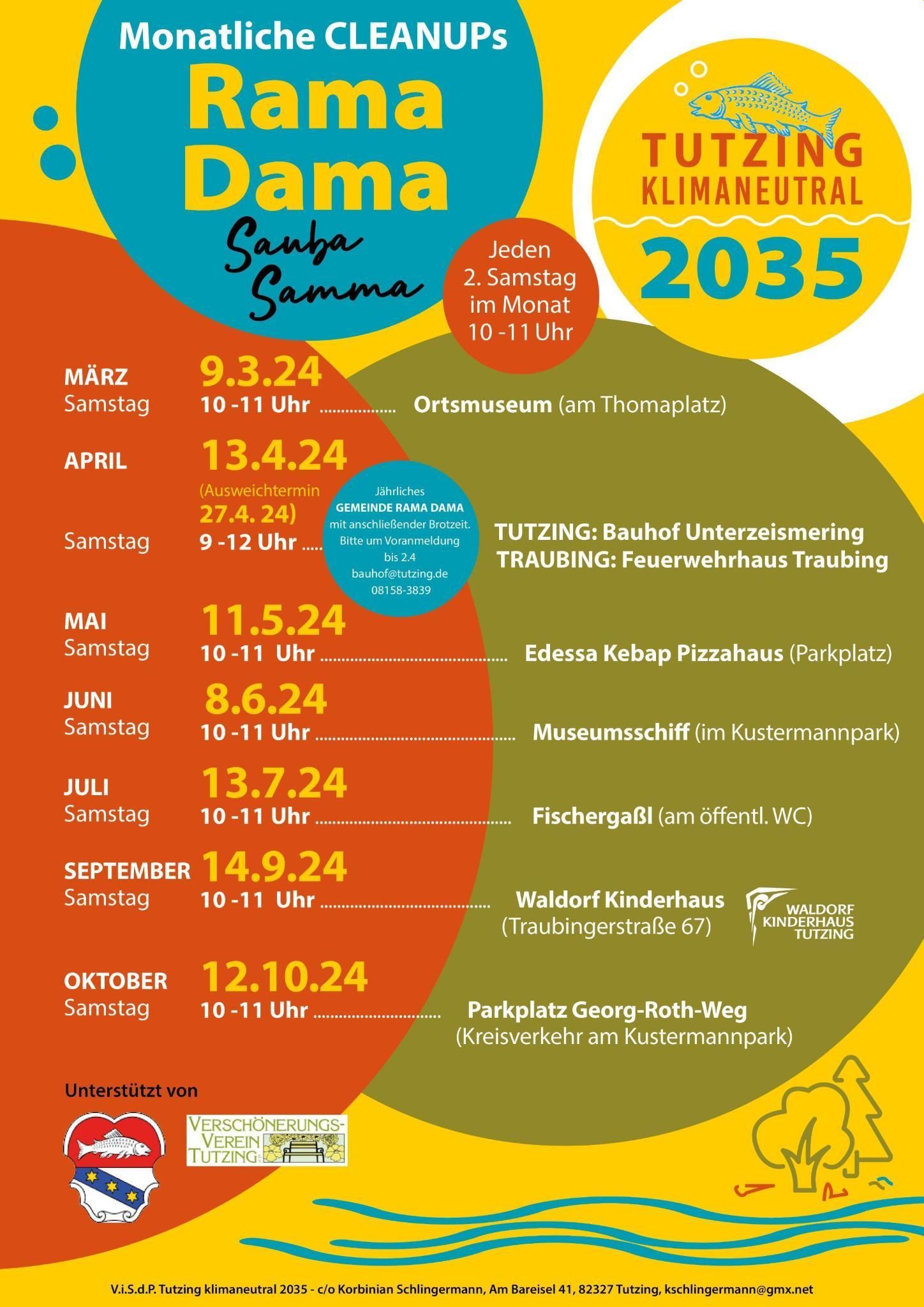 Monatliche Cleanups – Rama Dama Termine, jeden 2. Samstag im Monat, 10-11 Uhr