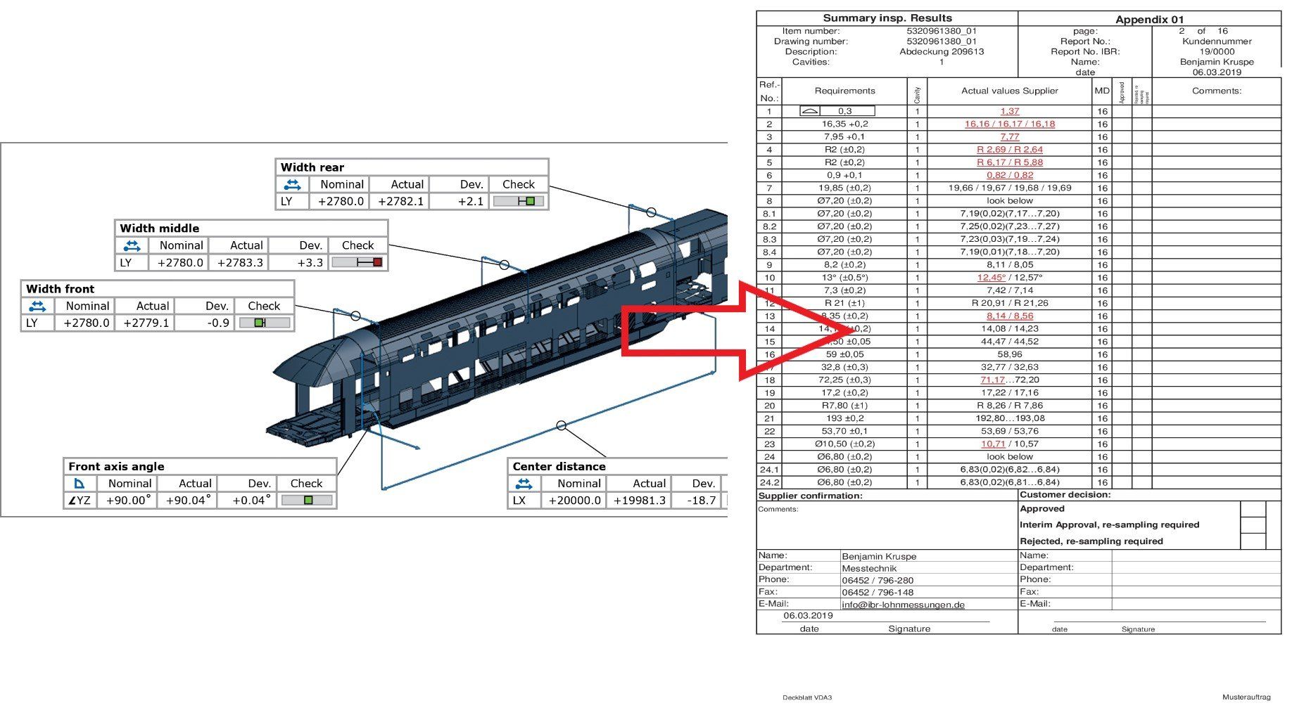 Export von Messergebnissen in Excel