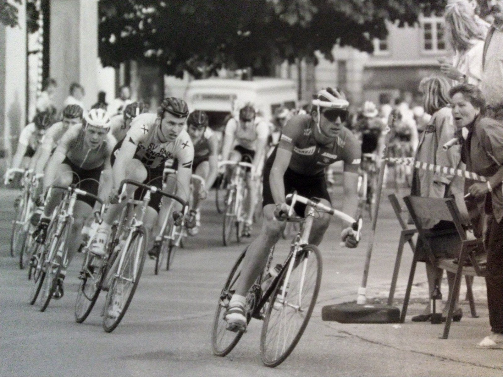 1988: Start beim Straßenrennen in Mattsee bei Salzburg