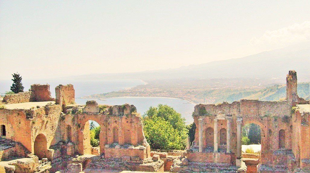 le théâtre de Taormine en Sicile