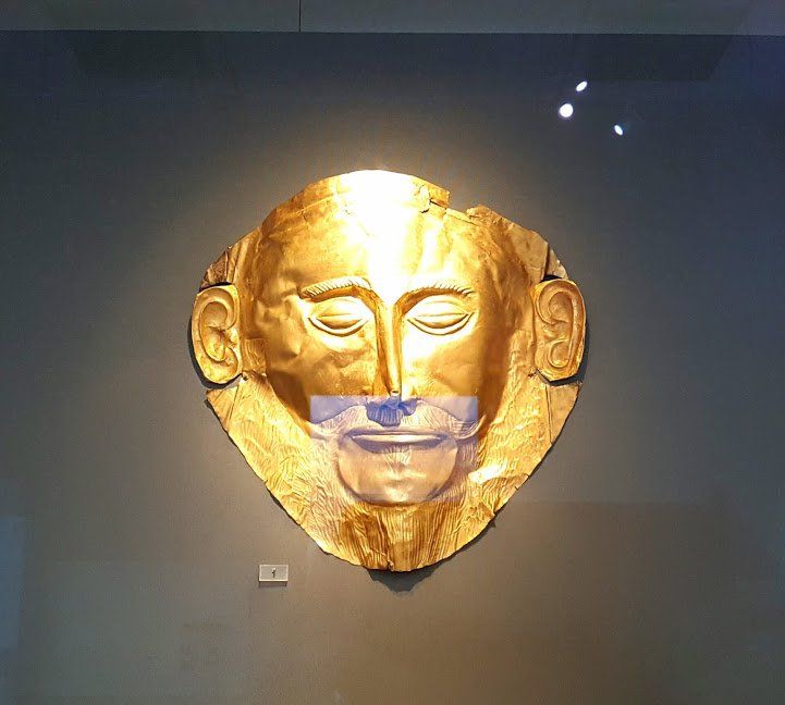 masque en or d’Agamemnon au musée national d'Athènes