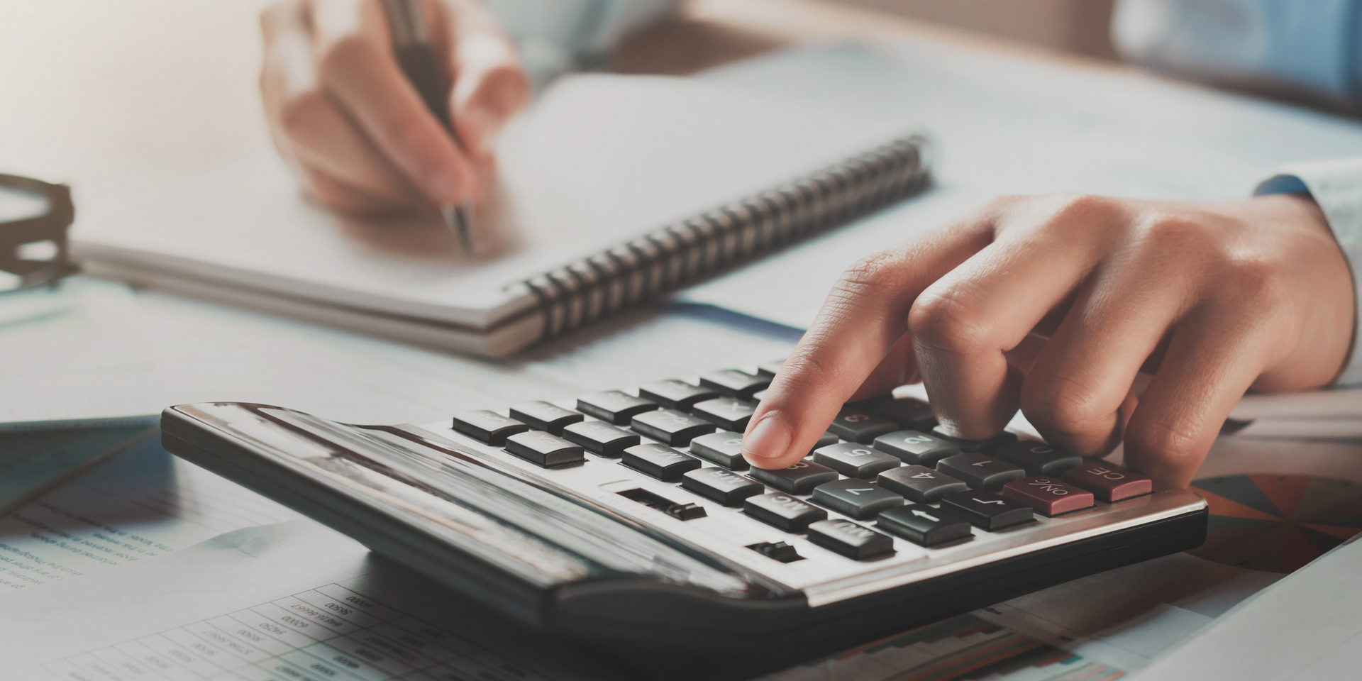 Person using calculator