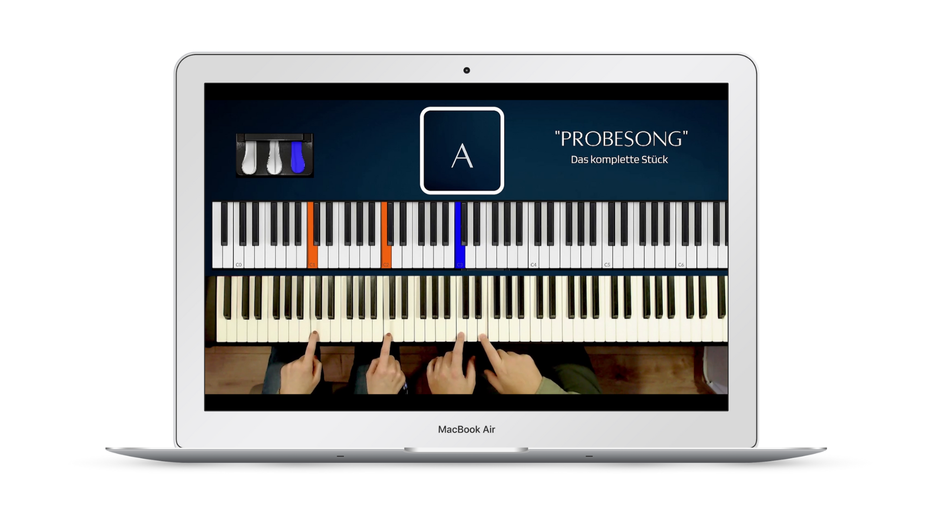 Klavierunterricht gemeinsam mit Deinem Kind oder Freund/in. Im Onlinekurs Pianofor2 spielt ihr beide im Nu Euer erstes Stück.