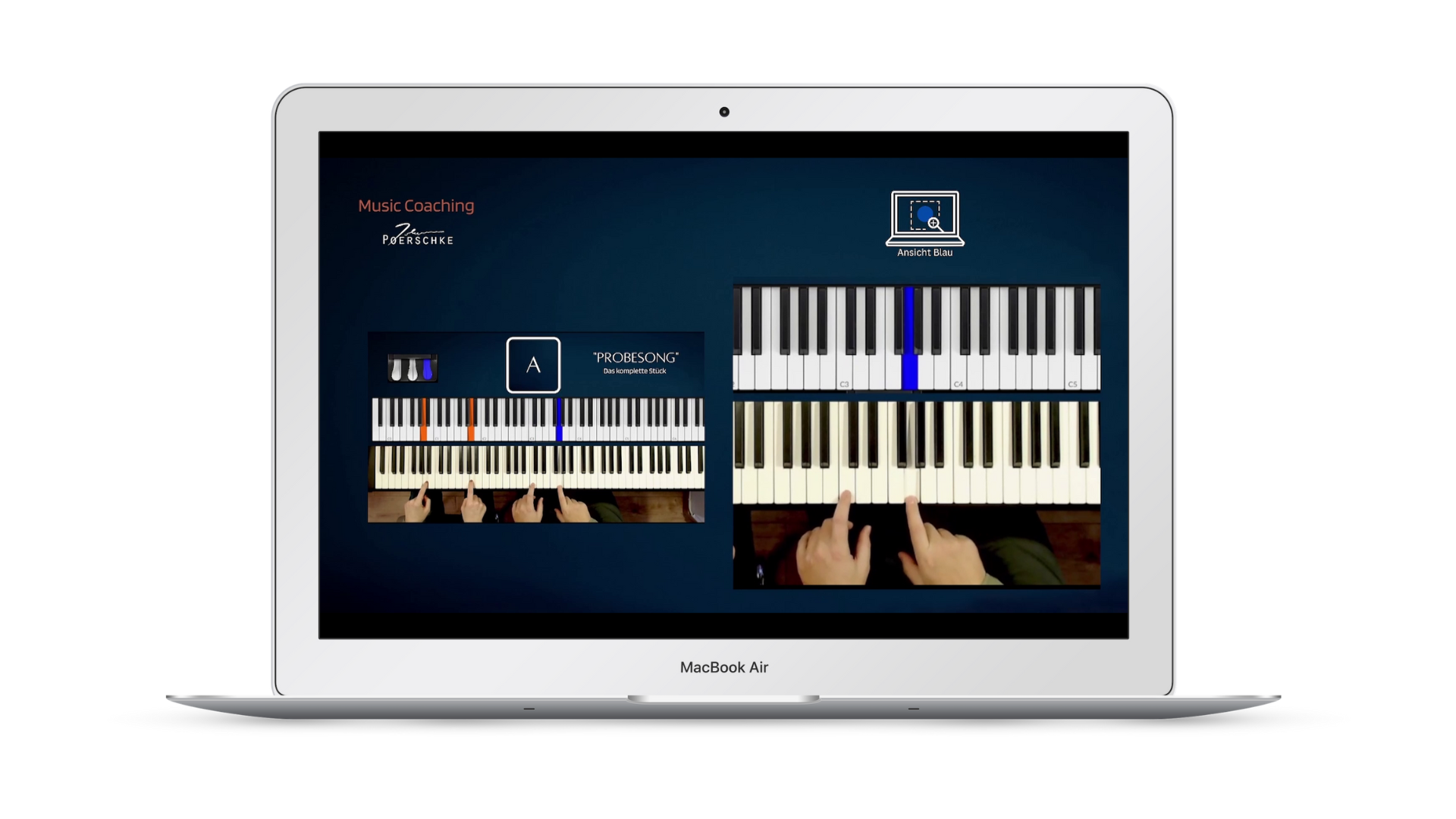 Klavier zusammen lernen! Im Onlinekurs Pianofor2 spielt ihr beide blitzschnell Eure ersten Stücke.