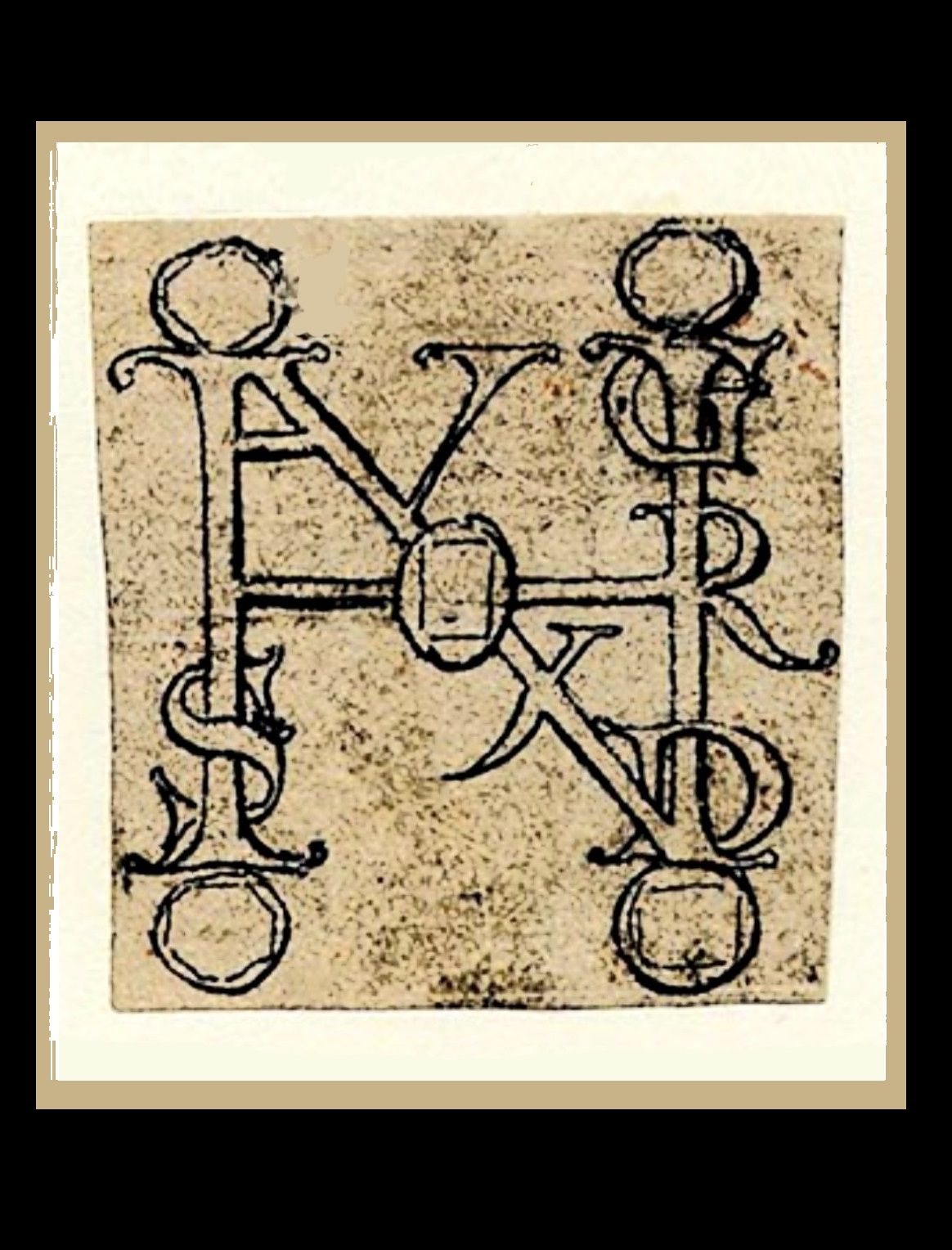 SOURCE: original drawing of jewelry with four pearls, and cipher.
Created by Hans Holbein the Younger.
Germany, 1532-1543 (circa). British Museum.
