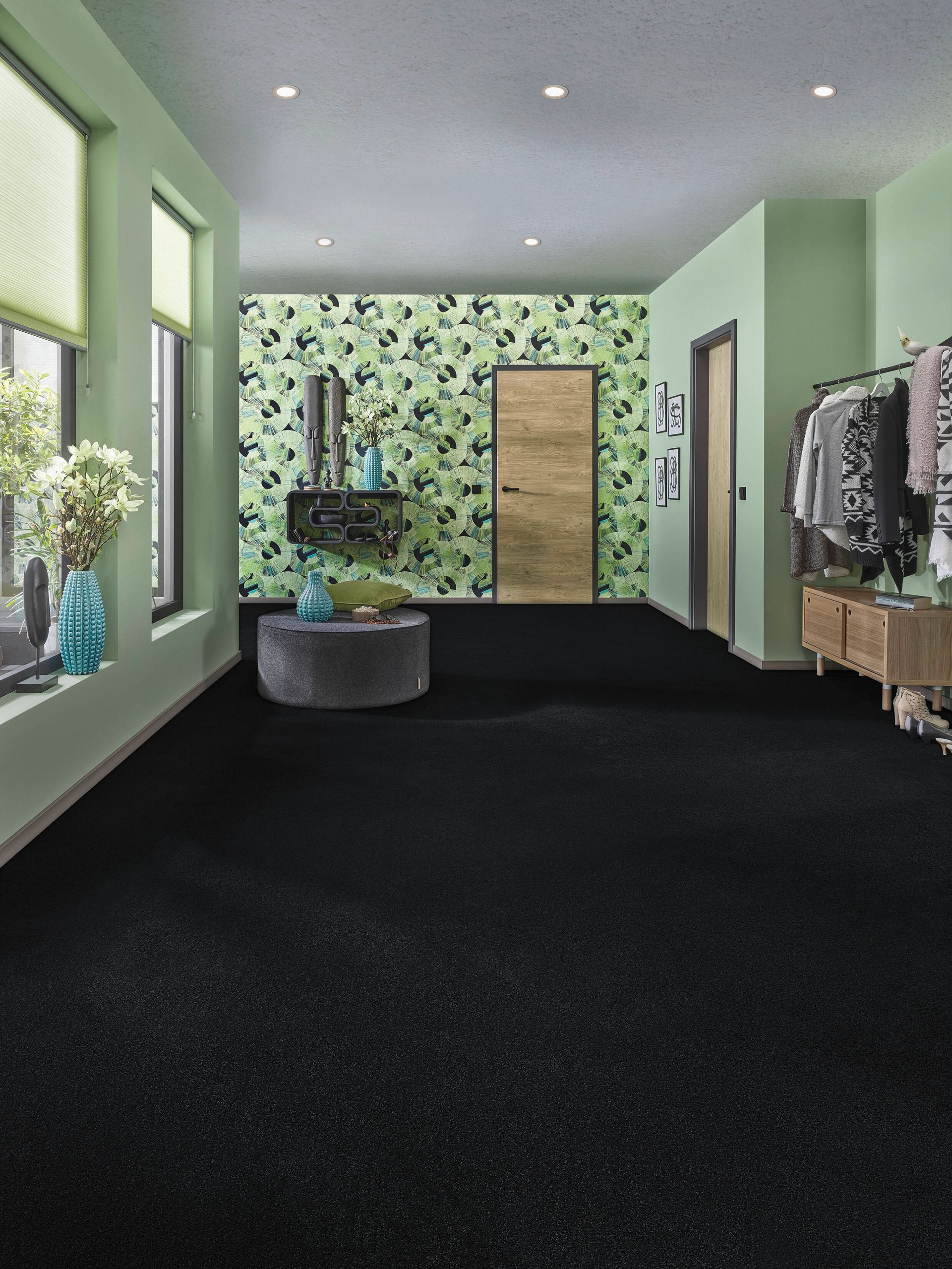 Tapeten Wohnraumbeispiel
fichtner raumausstatter brandis wohnideen wohnstoffe sonnenschutz boden tapeten bodenbelag fenstervorhänge wandgestaltung polster