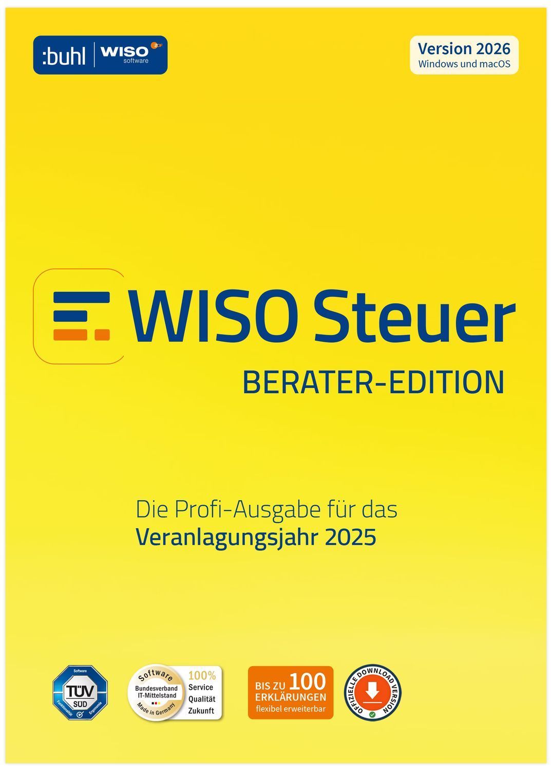 WISO Steuer Berater-Edition 2026 – für das Steuerjahr 2025 (einmaliger Kauf).