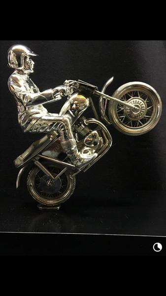 Commissioned stirling silver bike and rider