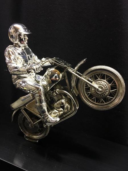 Commissioned stirling silver bike and rider