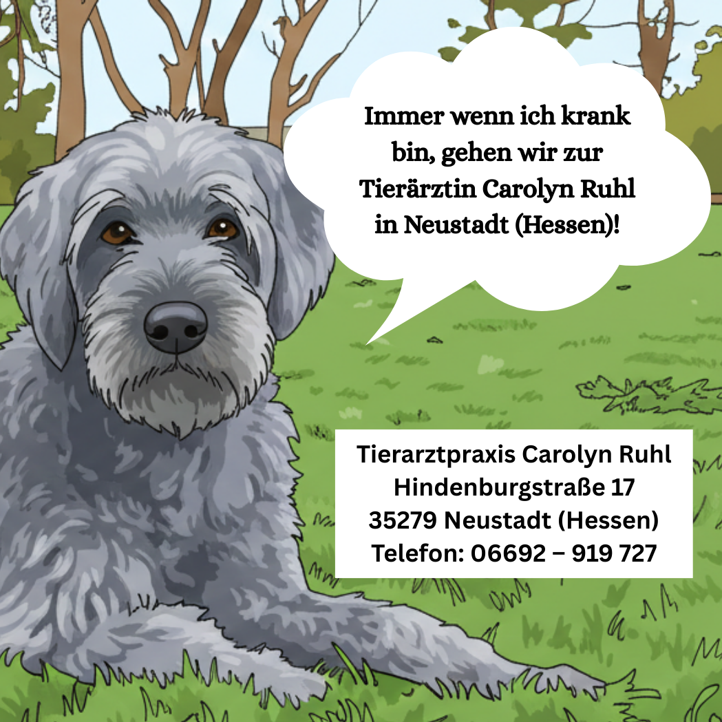 Hund mit klarer Ansage und entsprechendem Text