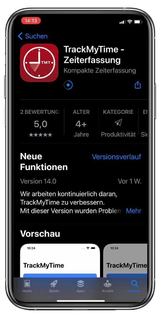 App installieren TrackMyTime installieren