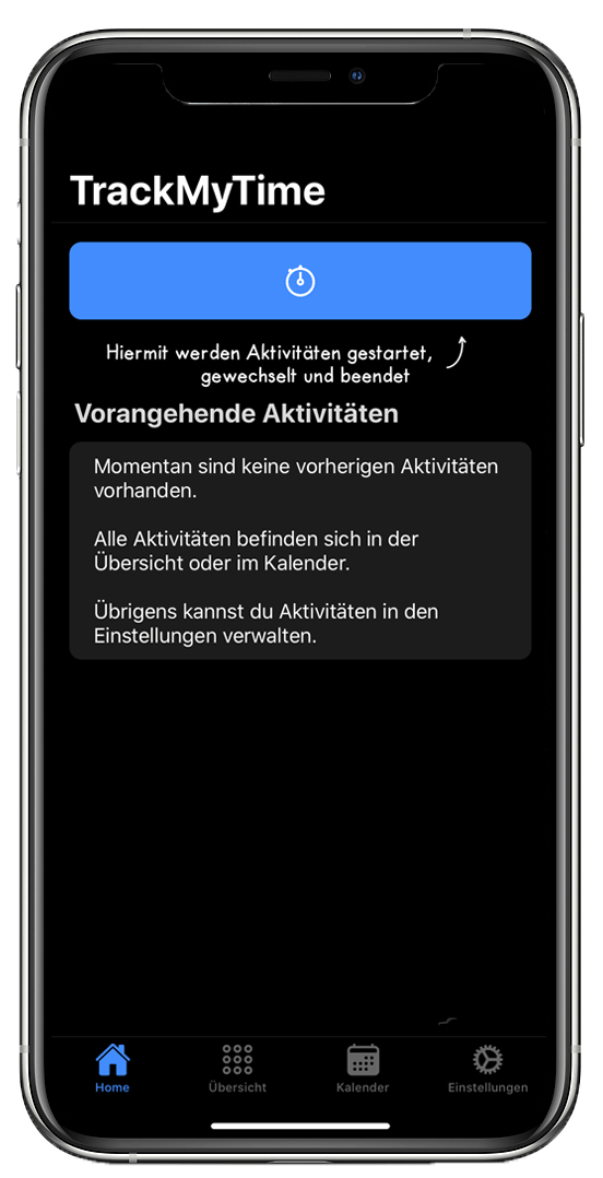 Fertigstellen TrackMyTime einrichten