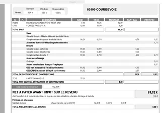 Bulletin salaire avec exonération