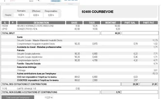 Bulletin salaire sans exonération