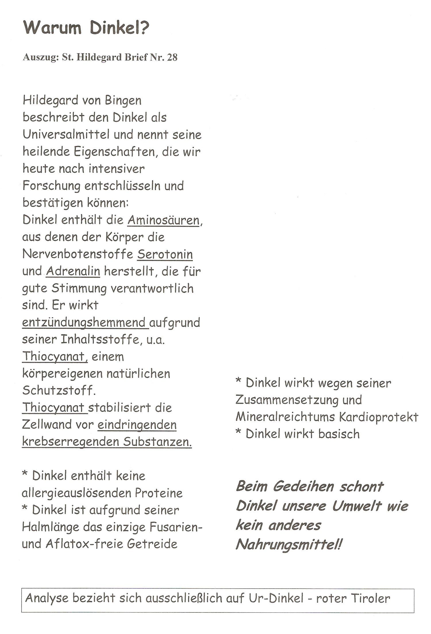 Dinkel-Infos von Hildegard von Bingen Dinkel-Infos von Hildegard von Bingen