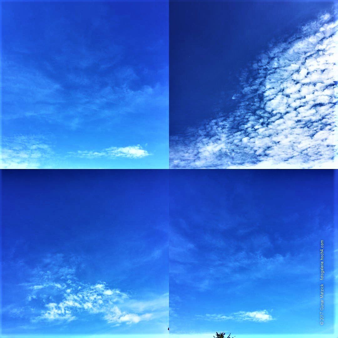 Der freie Tag. Ich genieße. Freier Tag. Ich stehe gerade auf meinem Garagendach, so gut wie keine Wolken, frische Luft, genieße den freien Tag. Einfach nur schön. An alle, die heute schaffen müssen: Einen schönen Tag und denkt immer daran - der Tag geht vorbei, denn dunkel wird es von alleine.