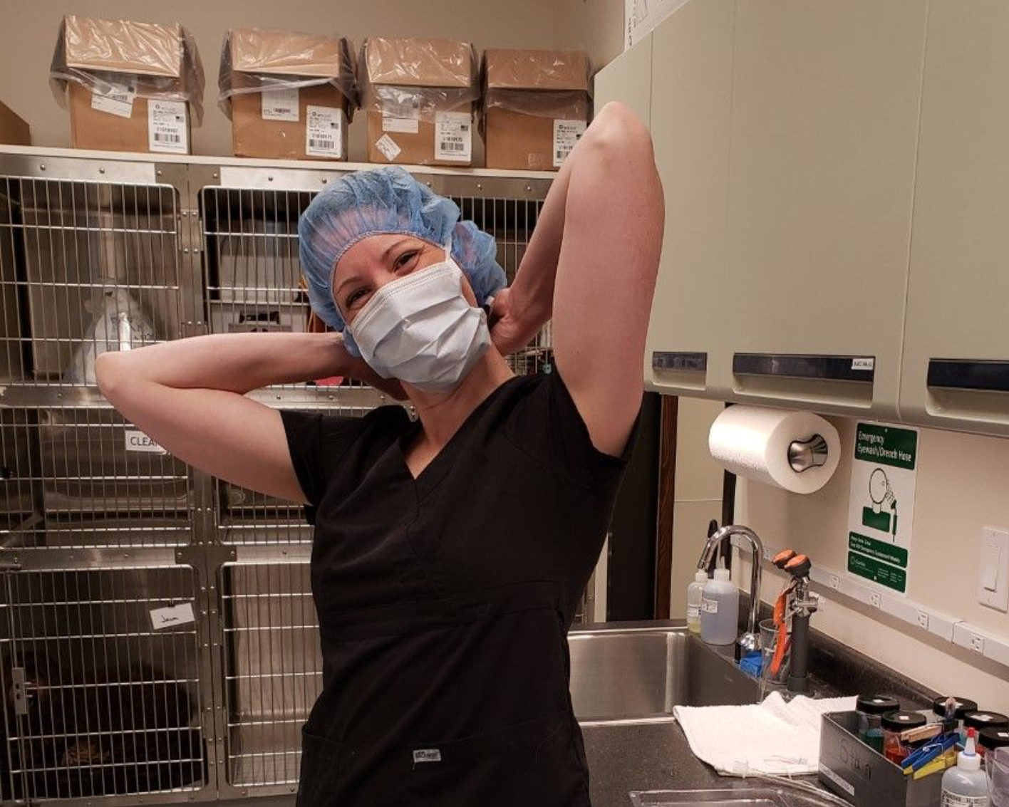 Doctor Sagona preparing for surgery.