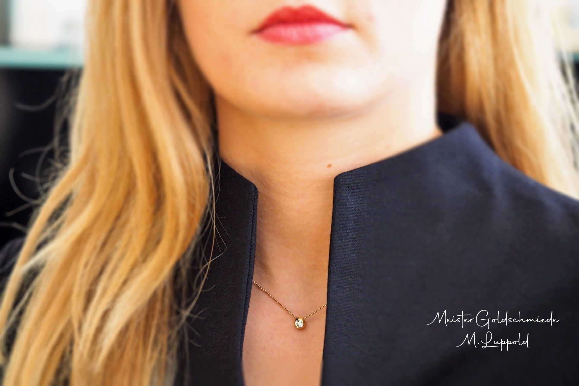 Brillantanhänger 750/-Rotgold Brillant 0,30ct