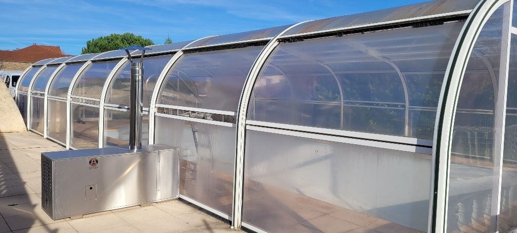 chauffage air chaud pour abri de piscine