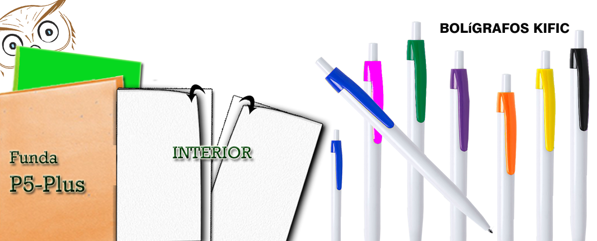 Funda P5 plus , boceto interior y boigrafos Kific