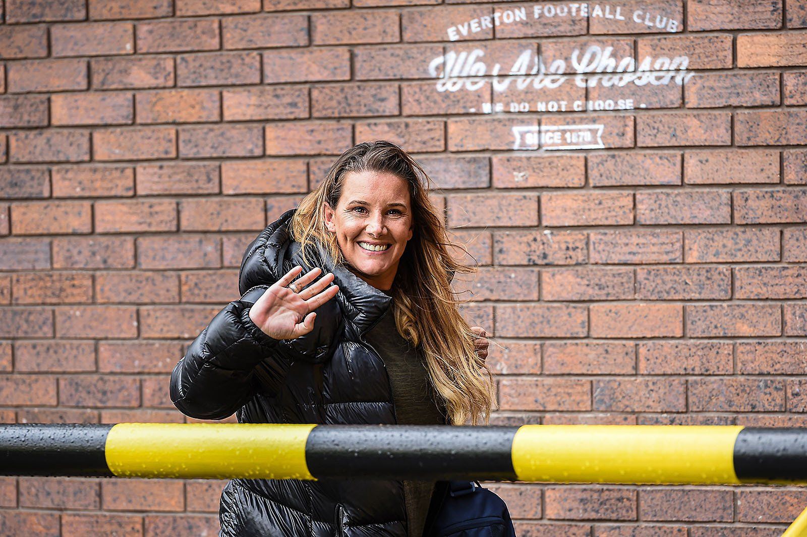 X Factor star Sam Bailey arrives for the celebrity charity football match in aid of Bradley Lowery at Everton Football Club.