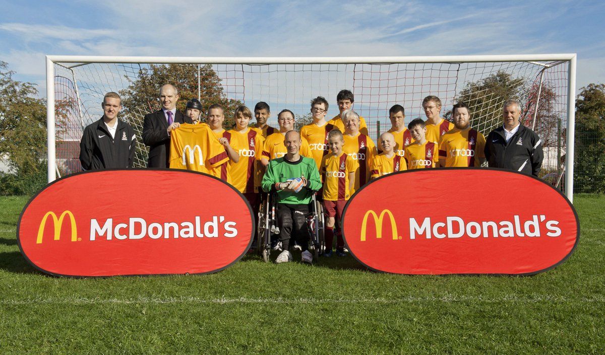 Bradford Disability Football club are sponsored by McDonalds for the 2013-2014 season.