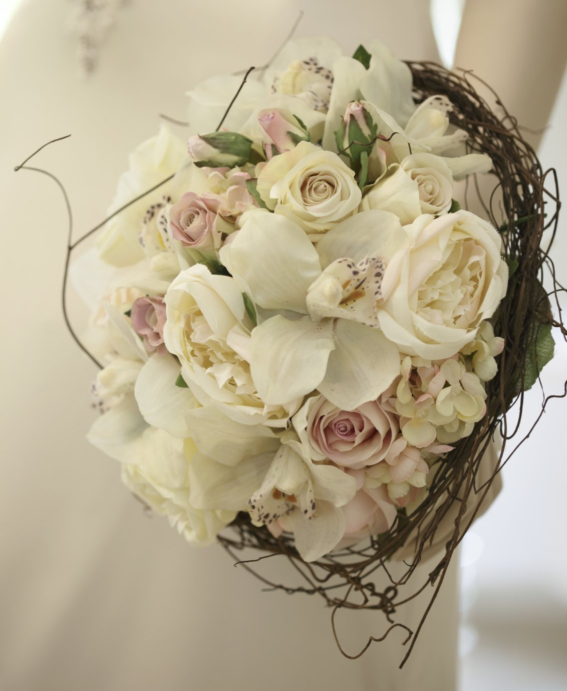 Glitz & Glamour Bridal Bouquet; Wedding flowers; florist Cardiff; florist south wales