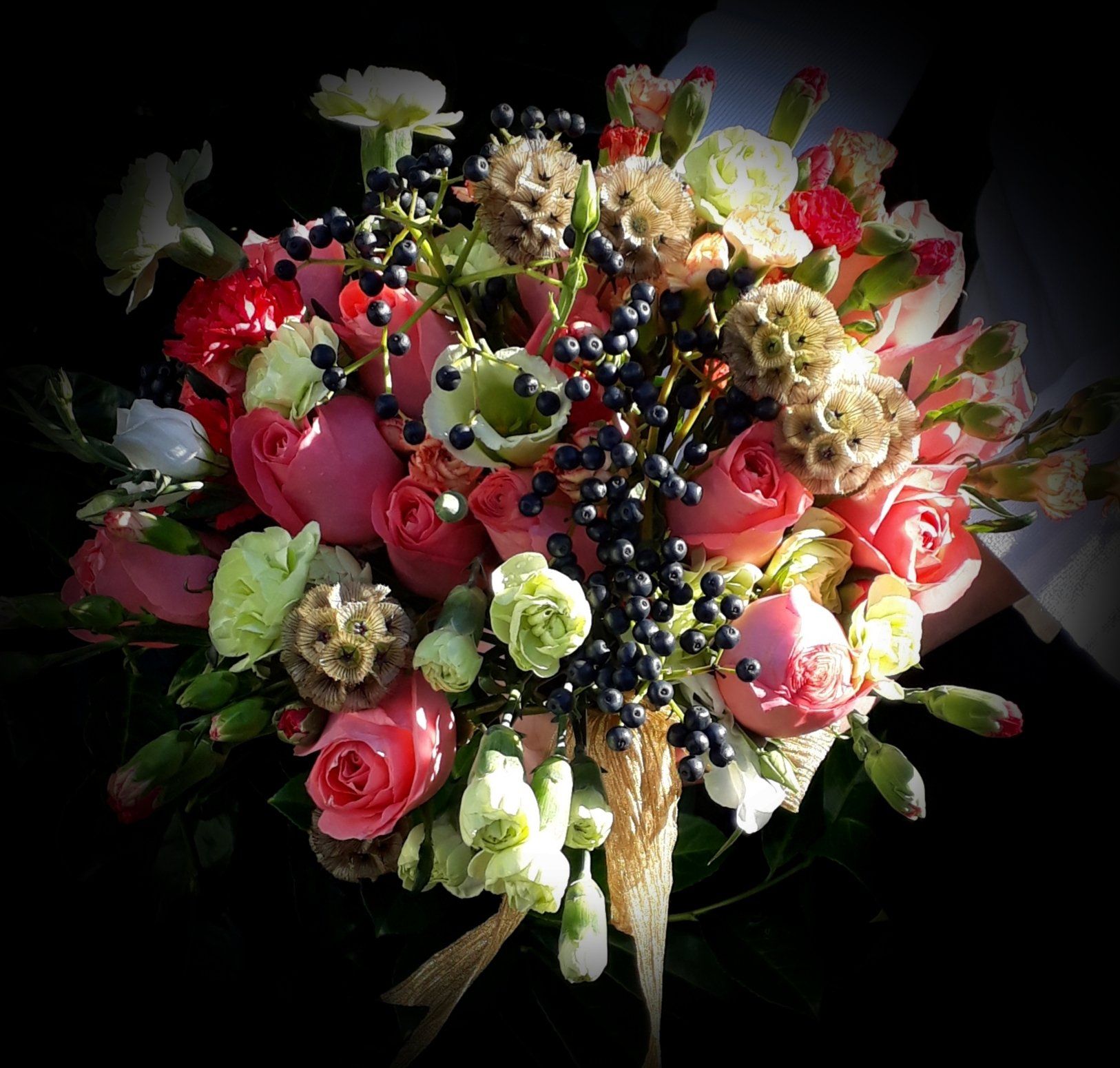 Gothic Bridal Bouquet; Wedding flowers; florist Cardiff; florist south wales