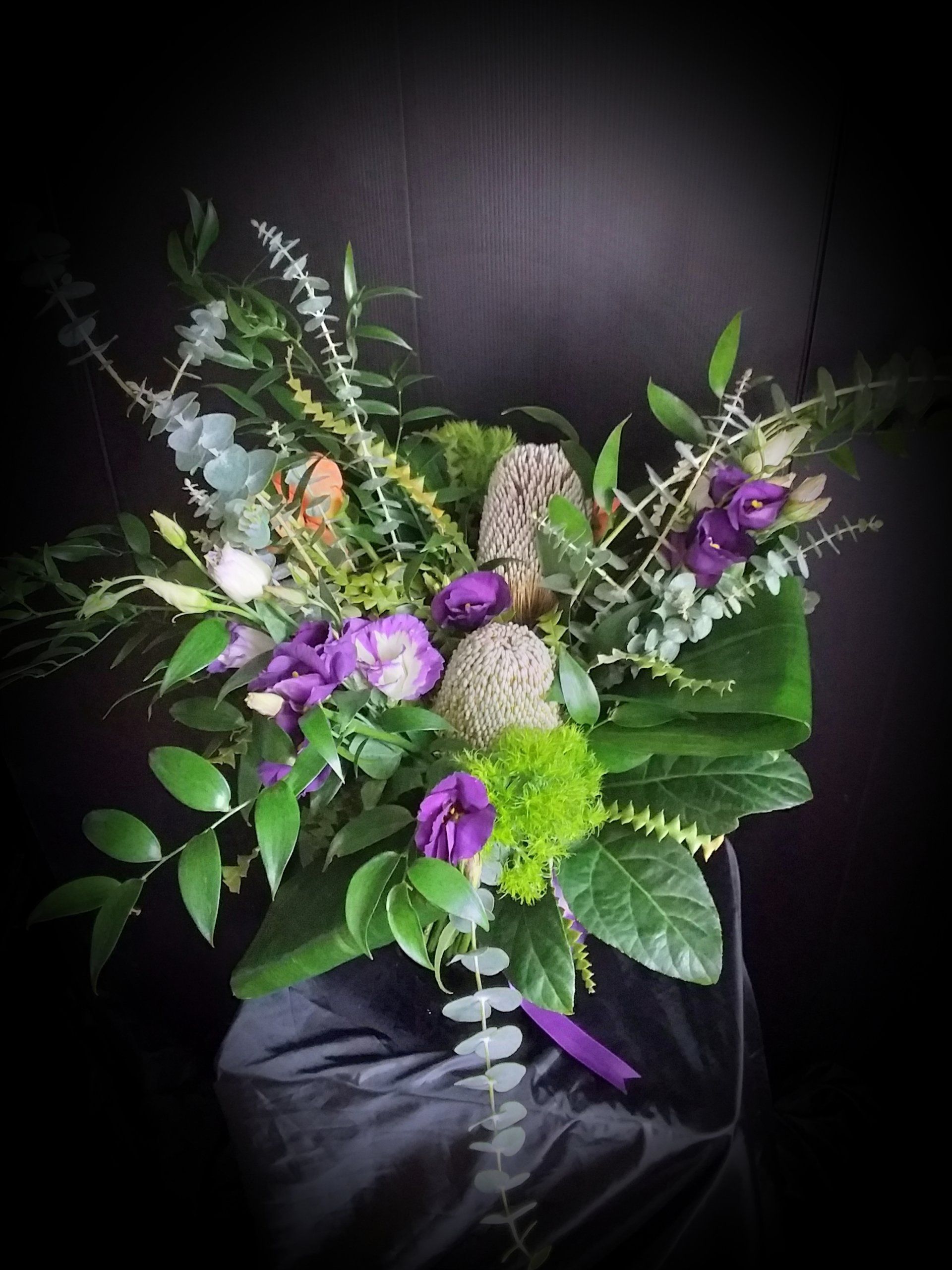 Gothic Bridal Bouquet; Wedding flowers; florist Cardiff; florist south wales