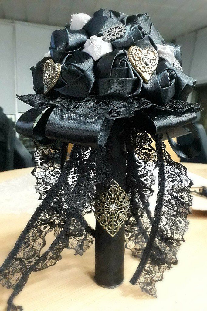 Gothic Bridal Bouquet; Wedding flowers; florist Cardiff; florist south wales