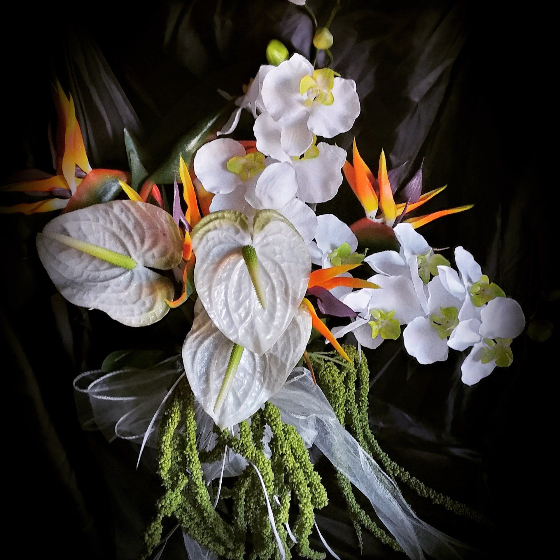 Exotic Bridal Bouquet; Wedding flowers; florist Cardiff; florist south wales