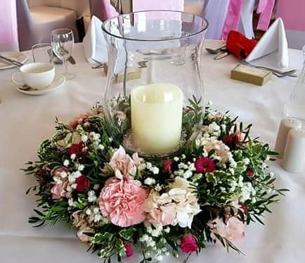 Romantic wedding flowers centrepiece Bridal Bouquet; Wedding flowers; florist Cardiff; florist south wales
