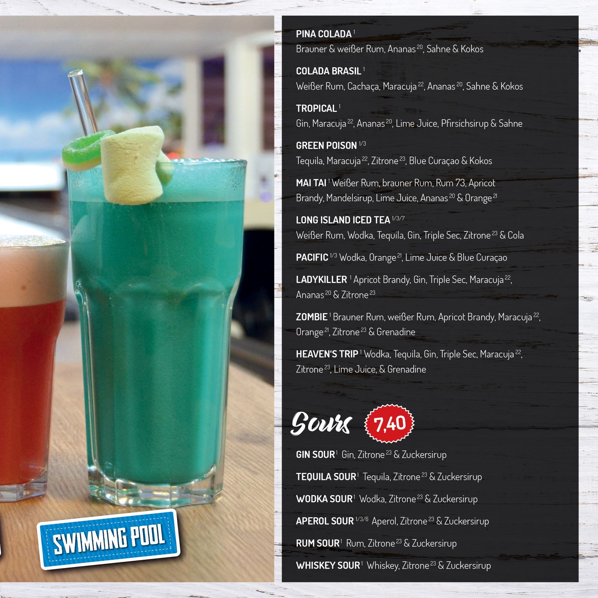 Speisekarte • Cocktails mit Alkohol • Sours
