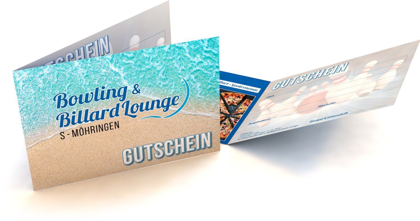 Online bestellt, per Post geliefert! Bowling-Gutschein