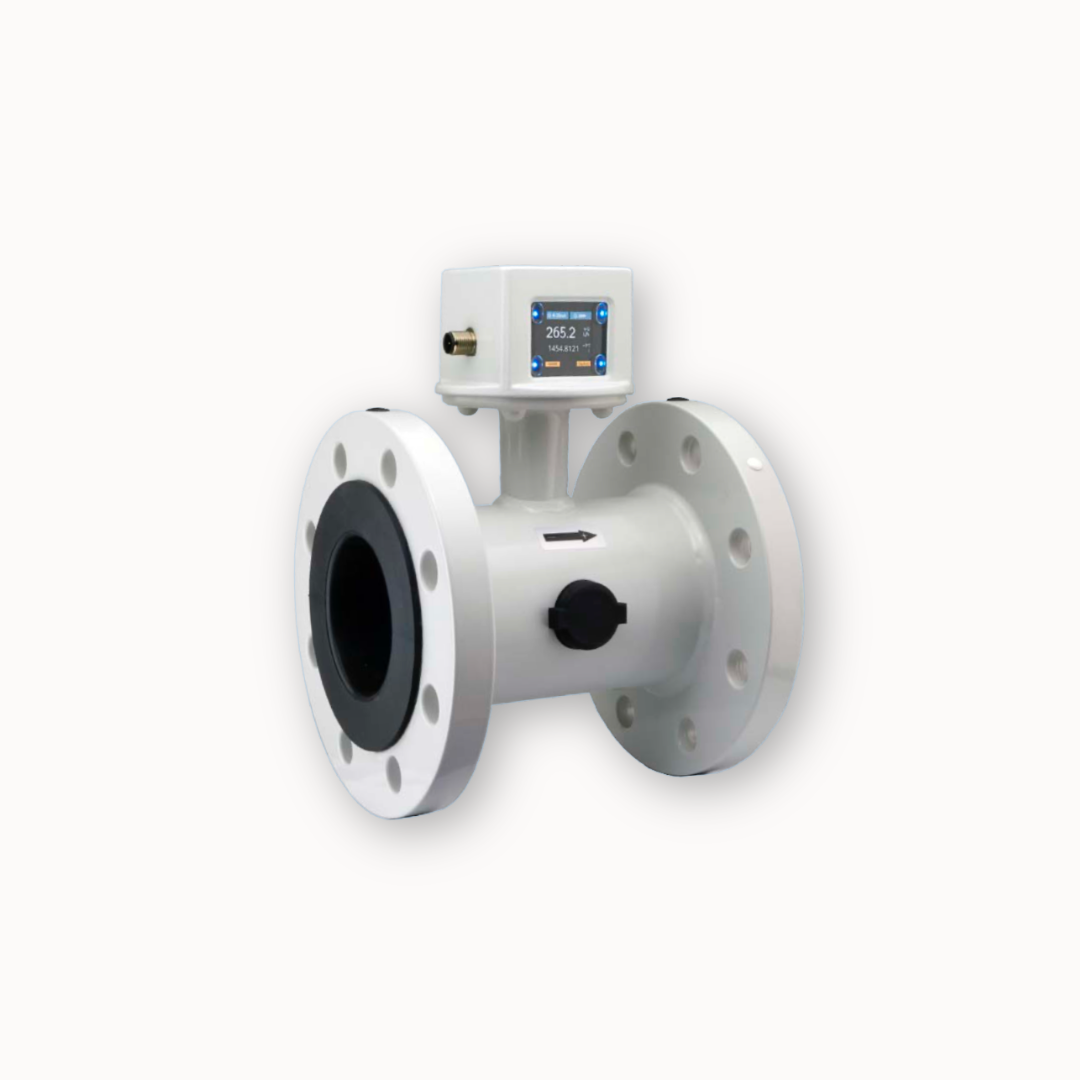 Caudalímetro electromagnético MIS de gran tamaño con bridas, diseñado para tuberías industriales y líquidos con sólidos.