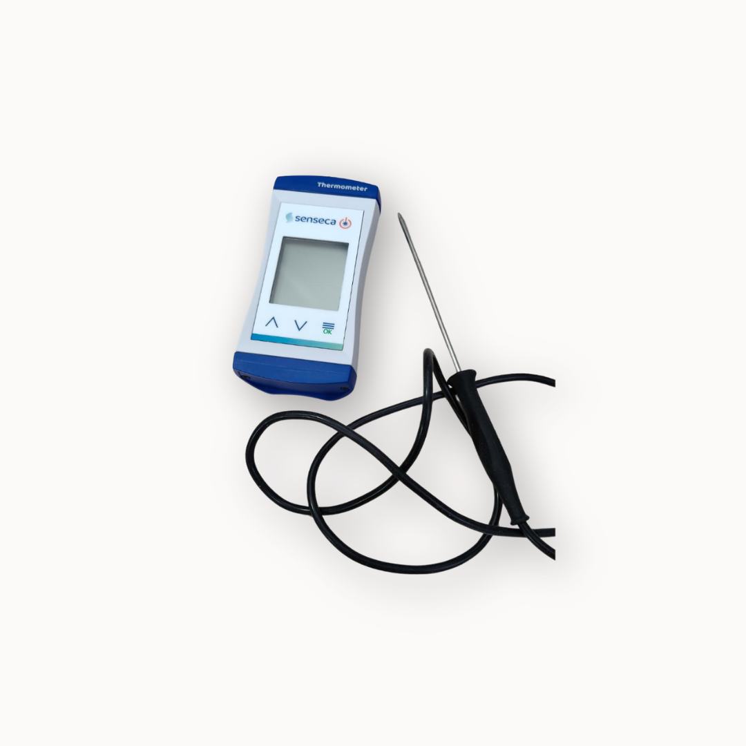 Pirómetro digital portátil ECO 130 con comunicación Modbus RS485 y sonda externa para integración industrial