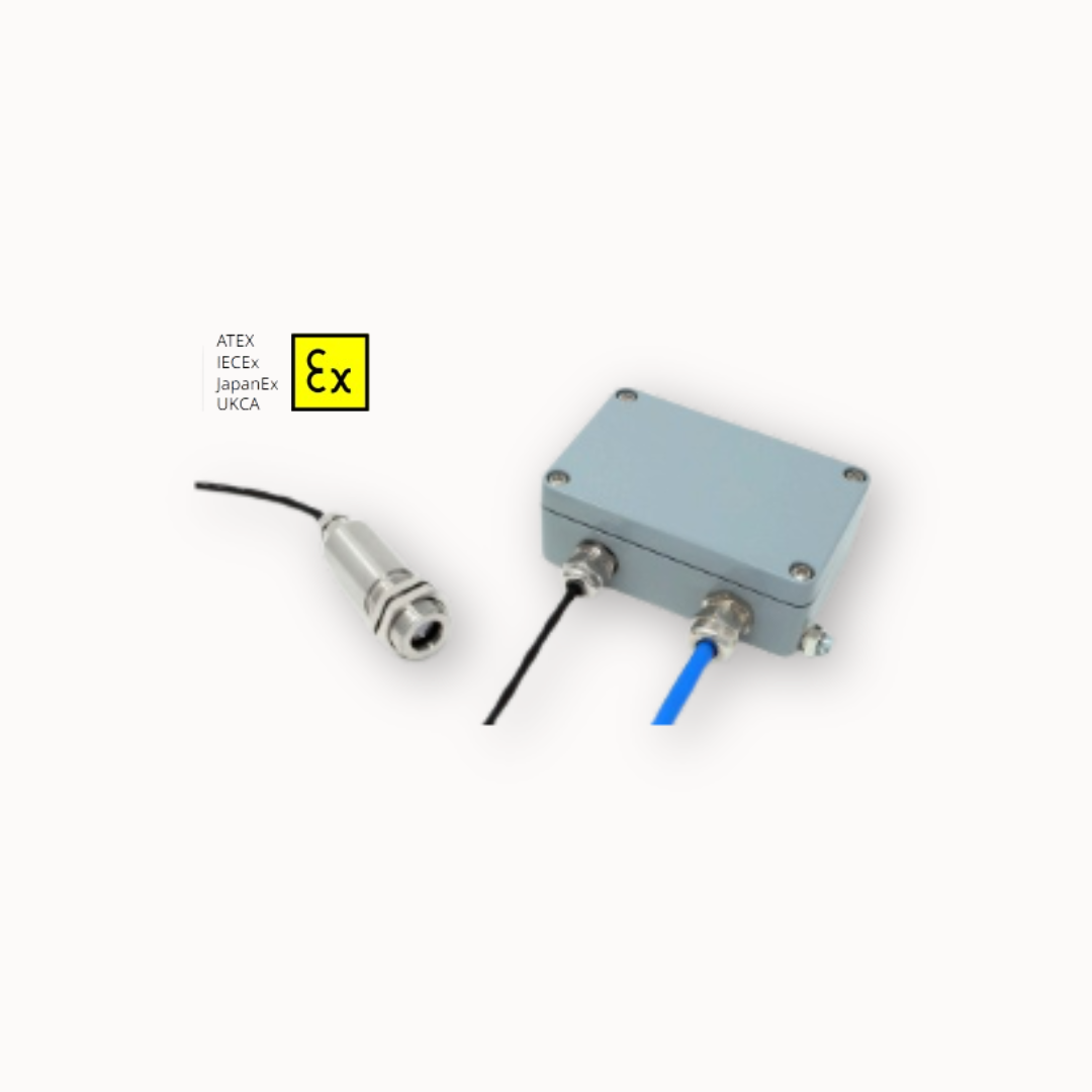 Pirómetro ExTemp MINI compacto con certificación ATEX, ideal para espacios reducidos y procesos exigentes