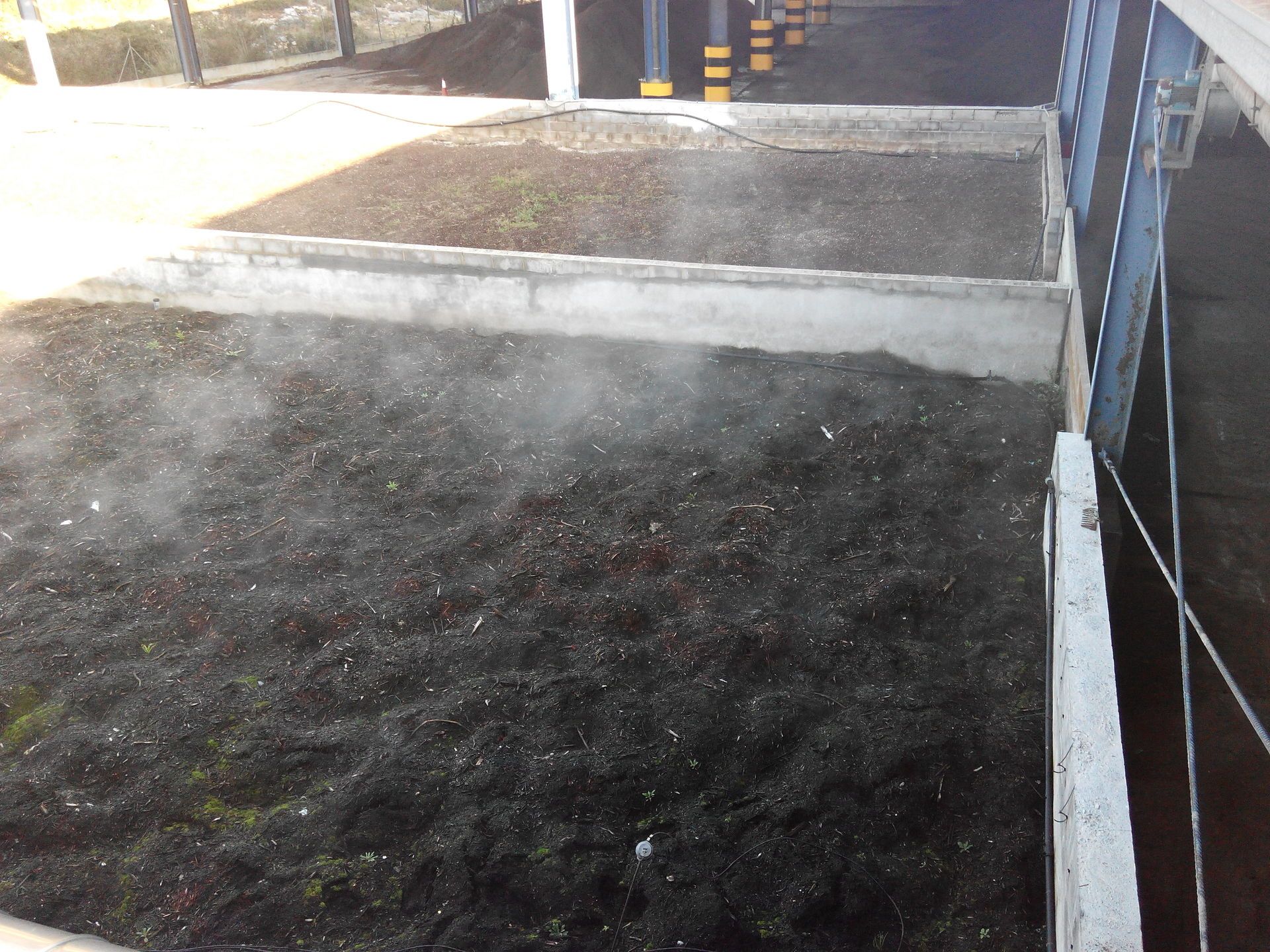 Sonda de temperatura en planta de compostaje con medida de temperatura en contínuo con cable