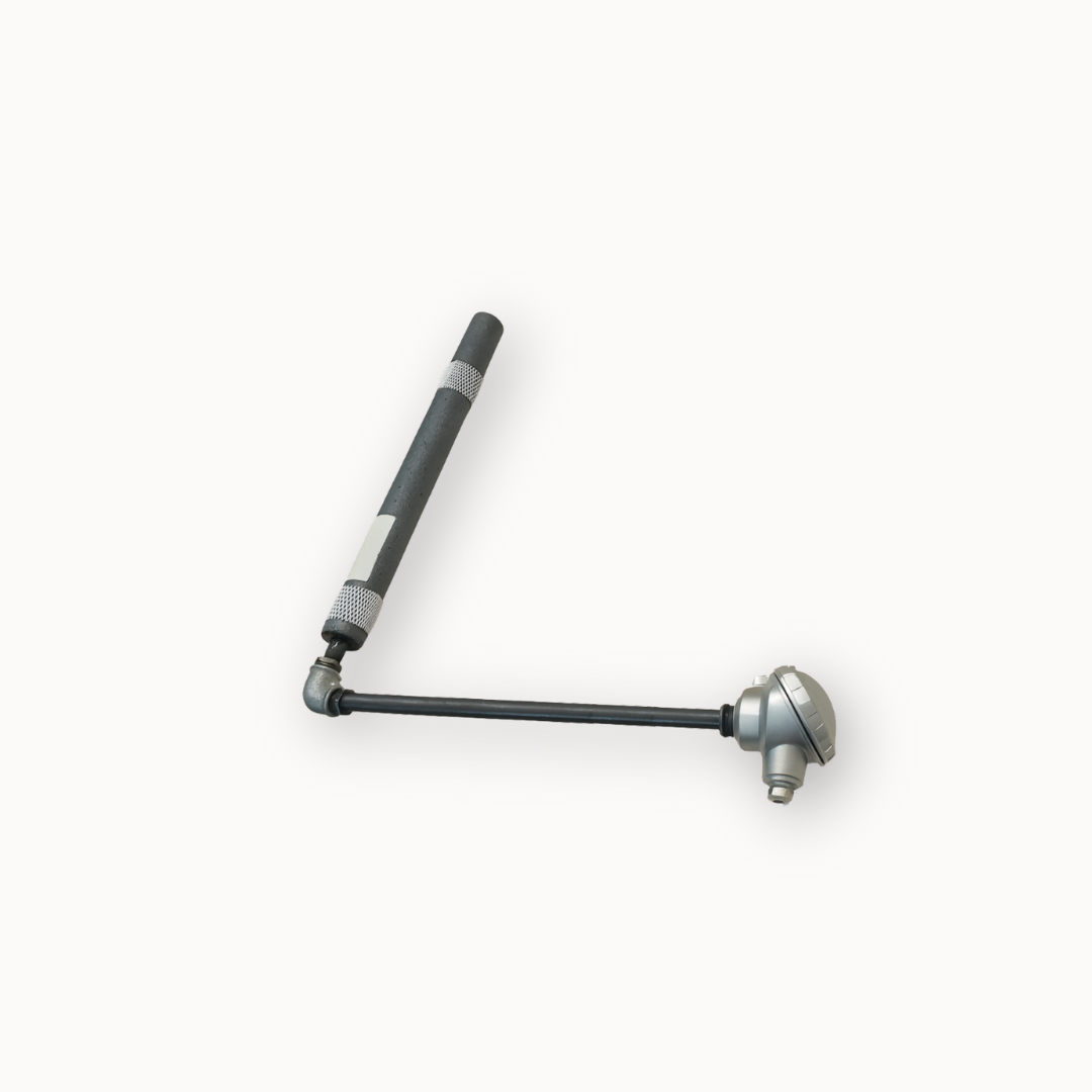 Termopar con vaina de carburo de silicio, ideal para fundiciones, hornos y atmósferas agresivas